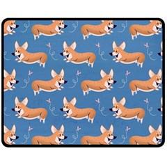 Corgi Patterns Double Sided Fleece Blanket (medium)  by Sudhe