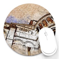Building Architecture Columns Round Mousepads by Simbadda