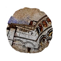 Building Architecture Columns Standard 15  Premium Round Cushions by Simbadda