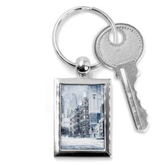 City Building Skyscraper Town Key Chain (rectangle) by Simbadda