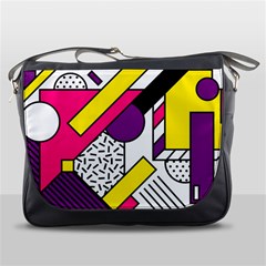 Memphis Colorful Background With Stroke Messenger Bag by Vaneshart
