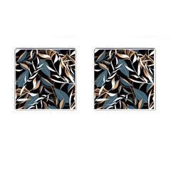 Summer Trend Seamless Background With Bright Tropical Leaves Plants Cufflinks (square) by Vaneshart