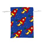 Space Rocket Pattern Lightweight Drawstring Pouch (M) Front