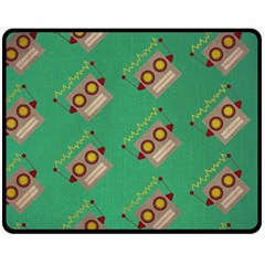 Toy Robot Double Sided Fleece Blanket (medium)  by Vaneshart