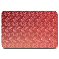 Red Gold Art Decor Large Doormat  by HermanTelo