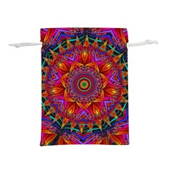 Kaleidoscope Pattern Ornament Lightweight Drawstring Pouch (l) by Simbadda