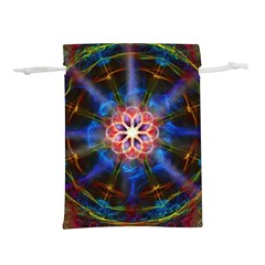 Mandala Pattern Kaleidoscope Lightweight Drawstring Pouch (l) by Simbadda