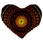 Spiral Pattern Circle Neon Psychedelic Illustration Design Symmetry Shape Mandala Large 19  Premium Flano Heart Shape Cushions Front