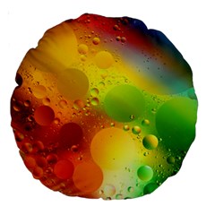 Abstract Sunlight Flower Reflection Color Macro Floating Yellow Circle Macro Photography Spheres Oil Large 18  Premium Round Cushions by Vaneshart