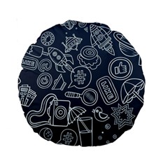Internet Planets Drinks Computers Standard 15  Premium Round Cushions by Wegoenart