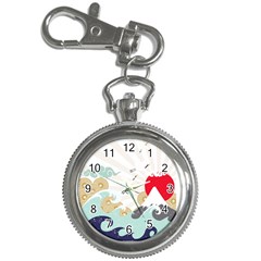 Mountain Sun Japanese Illustration Key Chain Watches by Vaneshart