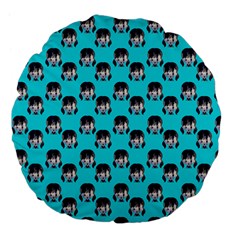 Forest Girl Bight Baby Blue Patttern Large 18  Premium Flano Round Cushions by snowwhitegirl