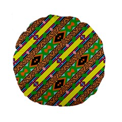 Diagonal Stripes                                           Standard 15  Premium Flano Round Cushion by LalyLauraFLM