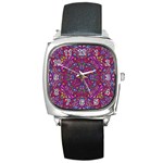 Kaleidoscope  Square Metal Watch Front