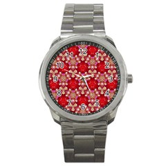 Design Pattern Texture Sport Metal Watch by Wegoenart
