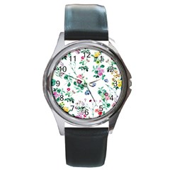Leaves Round Metal Watch by Sobalvarro