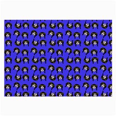 Retro Girl Daisy Chain Pattern Blue Large Glasses Cloth (2 Sides) by snowwhitegirl