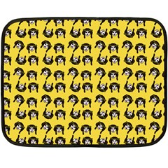 Retro Girl Daisy Chain Pattern Yellow Double Sided Fleece Blanket (mini)  by snowwhitegirl