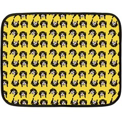 Retro Girl Daisy Chain Pattern Yellow Double Sided Fleece Blanket (mini)  by snowwhitegirl