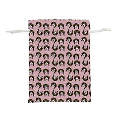 Retro Girl Daisy Chain Pattern Light Pink Lightweight Drawstring Pouch (s) by snowwhitegirl