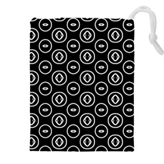 Black And White Pattern Drawstring Pouch (5xl) by Vaneshart