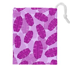 Exotic Tropical Leafs Watercolor Pattern Drawstring Pouch (5xl) by Vaneshart