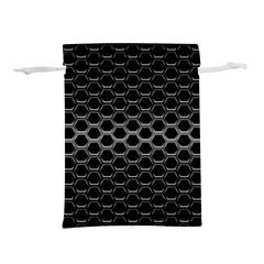 Black Metallic Hexagon Mesh Pattern Background Lightweight Drawstring Pouch (s) by Vaneshart