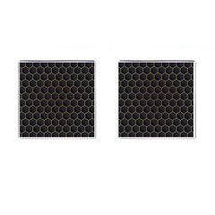 Hexagon Black Background Cufflinks (square) by Vaneshart