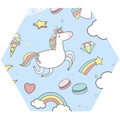 Unicorn Seamless Pattern Background Vector Wooden Puzzle Hexagon by Sobalvarro