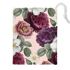 Romantic Floral Background Drawstring Pouch (5xl) by Vaneshart