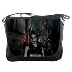 Awesome Fantasy Women With Helmet Messenger Bag by FantasyWorld7