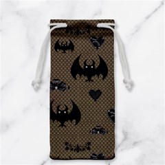 Cute Bat With Hearts Jewelry Bag by FantasyWorld7