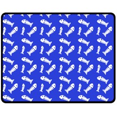 Fish Royal Blue Fleece Blanket (medium)  by snowwhitegirl
