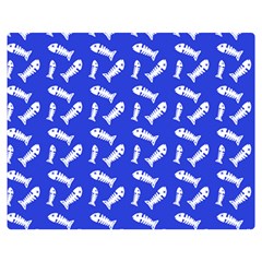 Fish Royal Blue Double Sided Flano Blanket (medium)  by snowwhitegirl