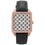 Seamless Tessellation Background Rose Gold Leather Watch  Front