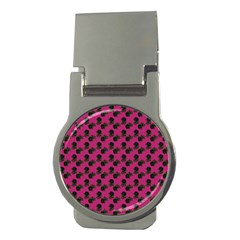 Black Rose Pink Money Clips (round)  by snowwhitegirl