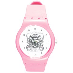 2nd Amendment 2a Defenders 1791 Come And Take It Skull With Guns Round Plastic Sport Watch (m) by snek