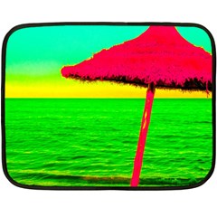 Pop Art Beach Umbrella Double Sided Fleece Blanket (mini)  by essentialimage