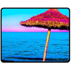 Pop Art Beach Umbrella  Fleece Blanket (medium)  by essentialimage