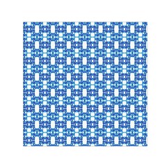 Blue White  Abstract Pattern Small Satin Scarf (square) by BrightVibesDesign