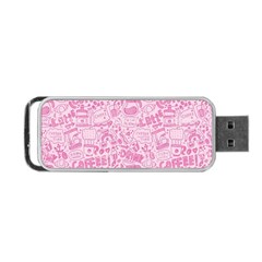 Coffee Pink Portable Usb Flash (two Sides) by Amoreluxe