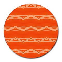 Pattern Orange Round Mousepads by HermanTelo