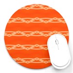 Pattern Orange Round Mousepads Front