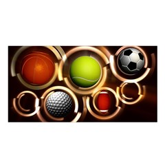 Sport Ball Tennis Golf Football Satin Shawl by HermanTelo