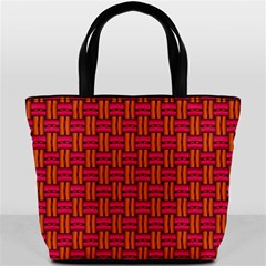 Pattern Red Background Structure Bucket Bag by HermanTelo