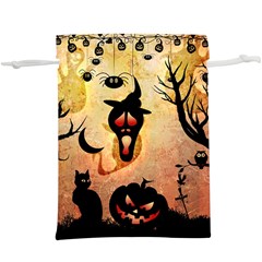 Funny Halloween Design, Pumpkin, Cat, Owl And Crow  Lightweight Drawstring Pouch (xl) by FantasyWorld7