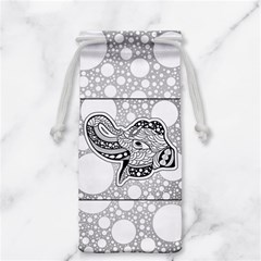 Elegant Mandala Elephant In Black And Wihte Jewelry Bag by FantasyWorld7