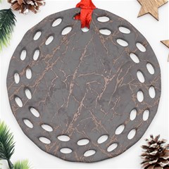 Marble Old Vintage Pinkish Gray With Bronze Veins Intrusions Texture Floor Background Print Luxuous Real Marble Ornament (round Filigree) by genx