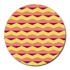 Background Colorful Chevron Round Mousepads by HermanTelo