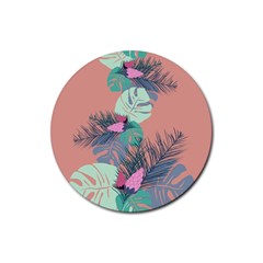 Leaves Rubber Coaster (round)  by Sobalvarro